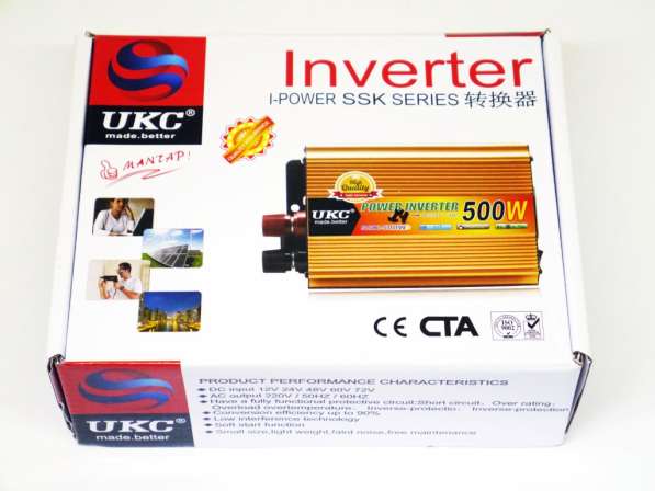 Инвертор UKC 1500W 24V Преобразователь тока AC/DC Gold в фото 5
