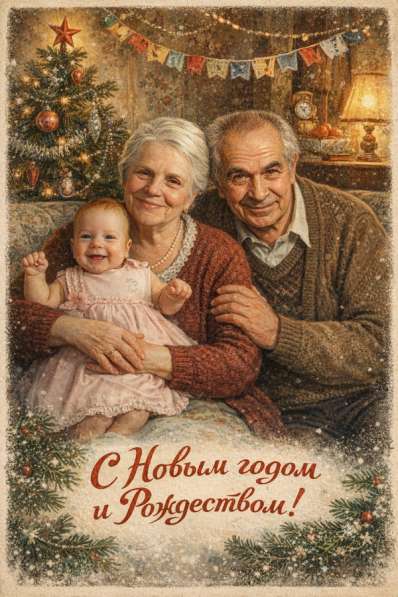 Новогодняя открытка с вашим фото в фото 4