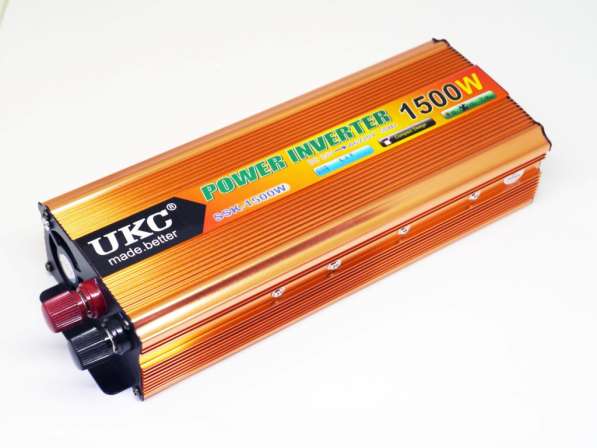 Инвертор UKC 1500W 24V Преобразователь тока AC/DC Gold в фото 4