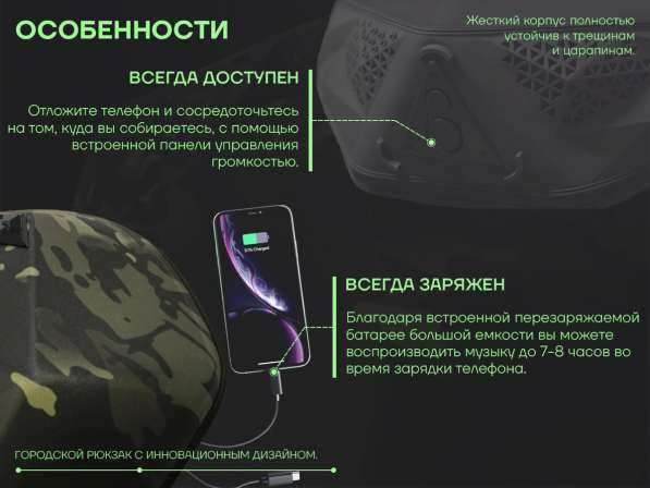 Рюкзак с Bluetooth колонками в Москве фото 6