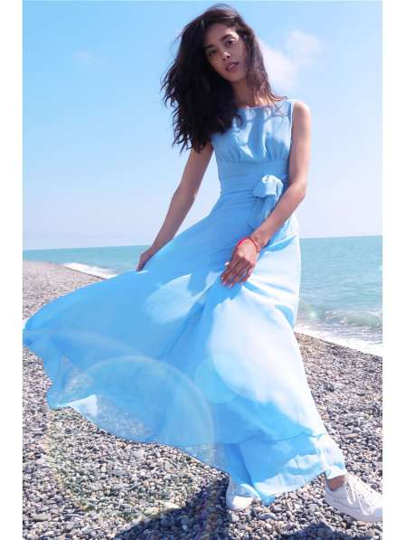 Летящее голубое платье, размер 46 в Москве