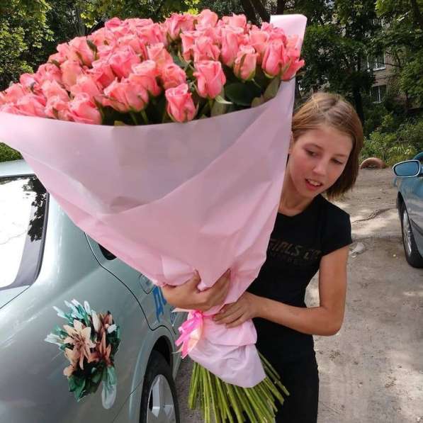 Доставка цветов Днепр. Купить метровые розы сравнить цены в фото 5