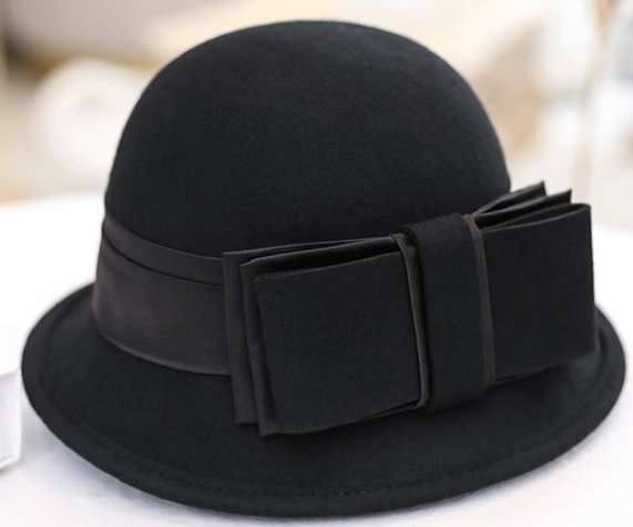 Элегантная черная женская фетровая шляпка в Москве