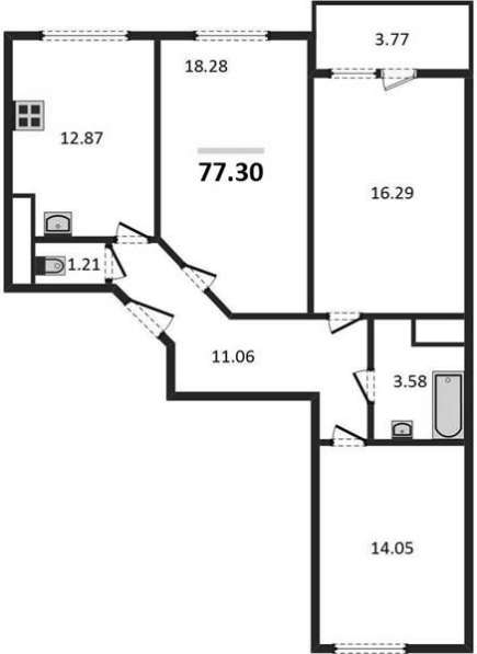 Продам трехкомнатную квартиру в Волгоград.Жилая площадь 77,30 кв.м.Этаж 2.