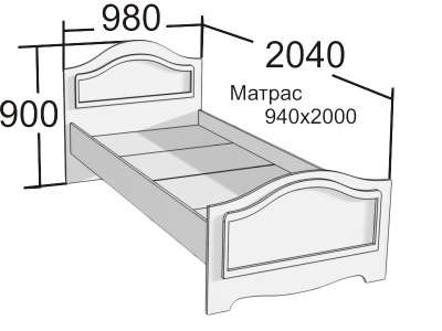 Кровать с основанием ДСП 200x90 "В Барнаул ЕвроМебель. в Екатеринбурге