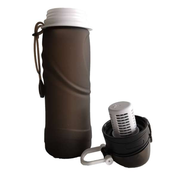 750ml folding silicone sports camping water bottle в фото 4