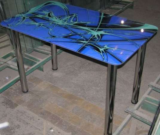 Стеклянные столешницы и столы с экологически чистой фотопечатью, пескоструйным рисунком. в фото 10