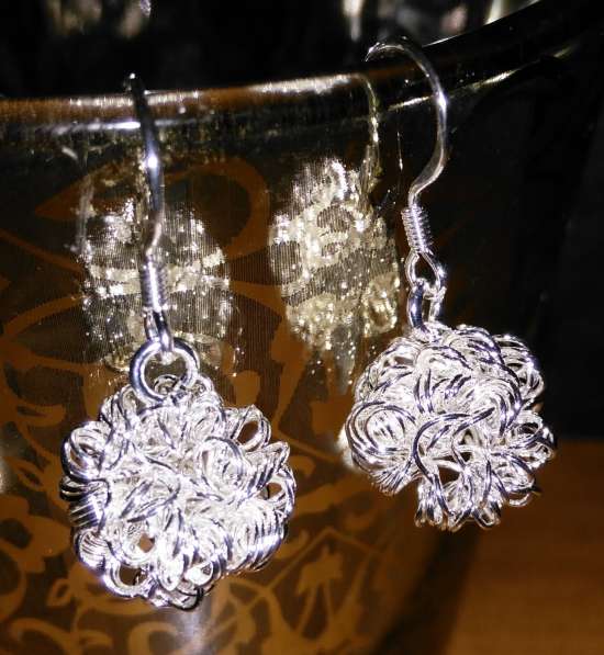 Серебрянные серьги, стиль Tiffany