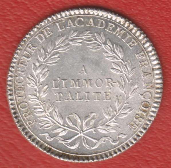 Франция Людовик XV жетон A L'IMMORTALITE 1726 г. серебро сче