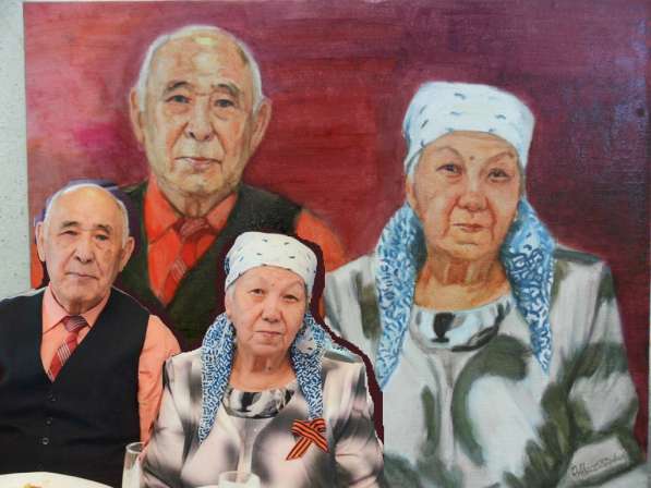 Двойной портрет маслом на заказ в Алматы в фото 15