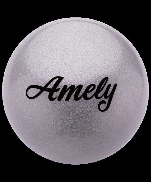 Мяч для художественной гимнастики AGB-102 15 см, серый, с блестками в Сочи