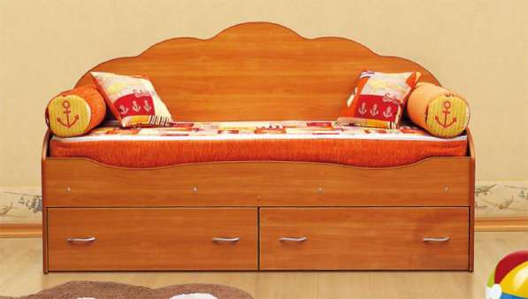 Детская Кровать-софа с ящиками Вишня оксфорд