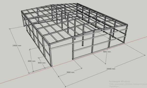 Ангар б/у 20х24 с центр. колонной. Высота 5 м в Москве