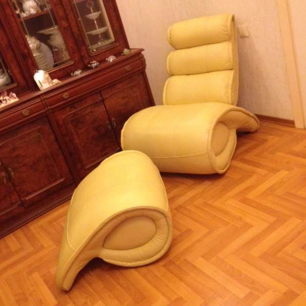 Продам набор кожаной мебели желтого цвета, состоящую из дива в Ростове-на-Дону фото 3
