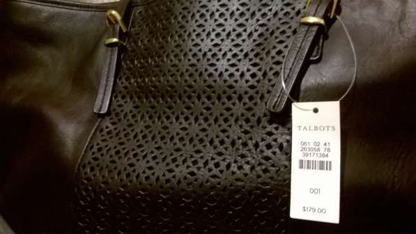 Новая 46*28 см 100% кожа черная сумка с перфорацией(USA) в Москве фото 4
