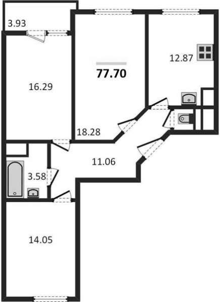 Продам трехкомнатную квартиру в Волгоград.Жилая площадь 77,70 кв.м.Этаж 12.