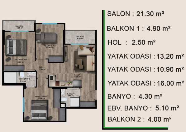 4-к. квартира 82м² Турция, Мерсин, Эрдемли в фото 10