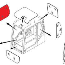 Стекло кабины правое (триплекс) 71N6-02740 Hyundai R140-R50, в Екатеринбурге