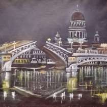 Картина "Дворцовый мост", в Санкт-Петербурге