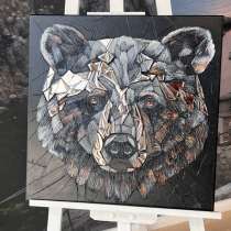 Картина ручной работы с зеркалами &laquo;Медведь&raquo;, в Уфе