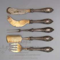 Столовые приборы, 19 век, серебро 84 пр., в Москве