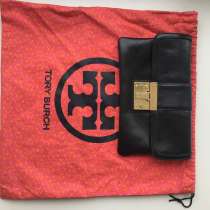 Клатч Tory Burch черный кожа сумка женская аксессуар бренд, в Москве