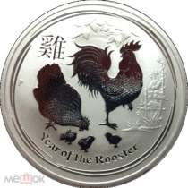 2017 г. 1 доллар Лунный календарь II - Год Петуха. Серебро, в Москве