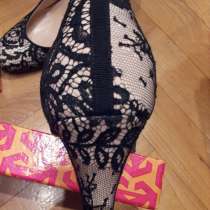 Туфли 38р MICHEL VIVIEN кожа/кружево Бу 30 мин. Каб 7 см, в Москве