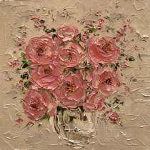 Картина маслом Цветы мастихином, в Москве