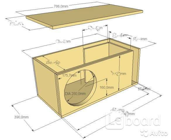 Готовый короб для сабвуфера 12